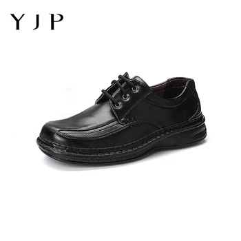 

Men Large Size Hand Stitching Smooth Leather Non-slip Casual Shoes Winter Work Leather Boots Plus Cashmere Warm Plat Shoes Male