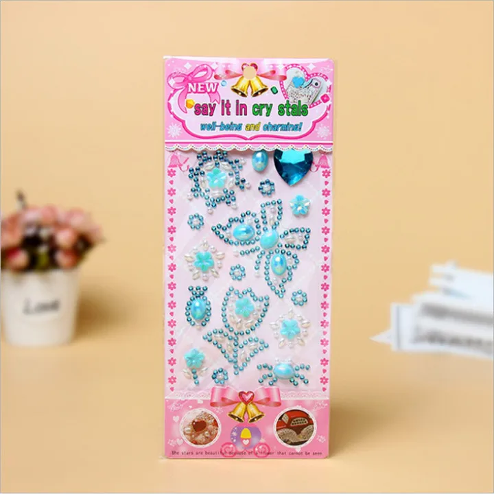4  Flower Motif Rhinestones Sticker DIY Drill Mobile Acrylic Flat Paste Decor Bags Nails Phone Shell Car Sticker Diy Accessories