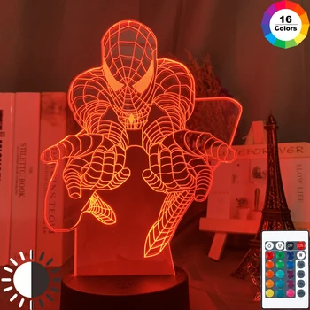 

Marvel Spider Man 3d Led Night Light Lamp for Child Bedroom Decor nightlight Cool Superhero Spiderman Light for Christmas Gift