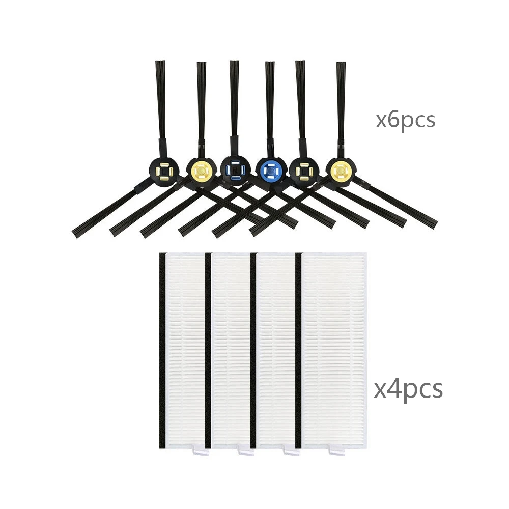 Set Ricambi Aspirapolvere Robot 850T: 4 Spazzole Laterali, 3 Filtri, 3 Panni, Spazzola Principale