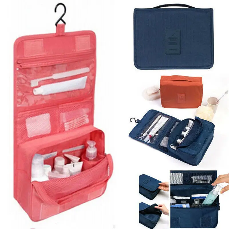 

Hanging Toiletry Bag Travel Cosmetic Kit Large Essentials Organizer Waterproof Storage Bag Makeup Bag Zipper Holder Handbag