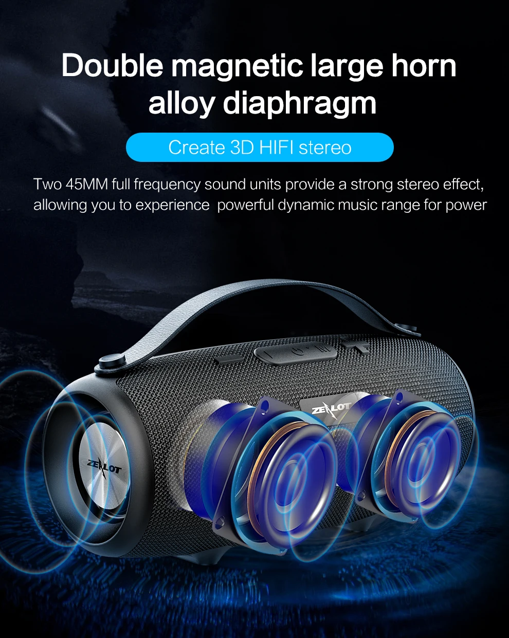 Новый S34 портативный bluetooth динамик сабвуфер стерео беспроводной бумбокс