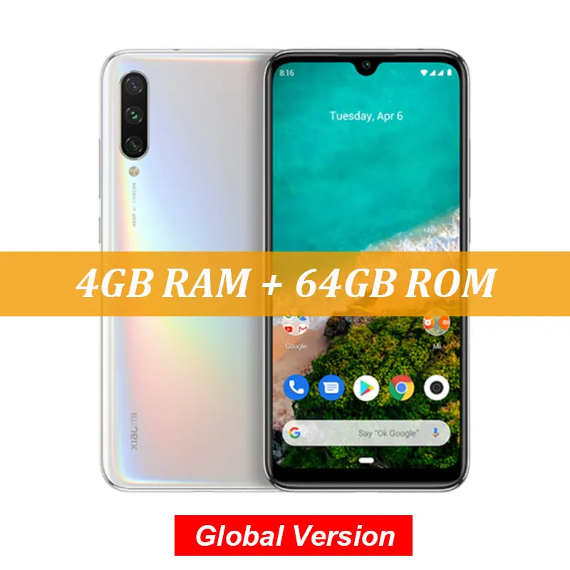 White Глобальная версия Xiaomi mi A3 mi A3 4GB 64GB мобильный телефон Snapdragon 665 48MP Тройная камера 32MP фронтальная камера 6,08" AMOLED экран - Цвет: White