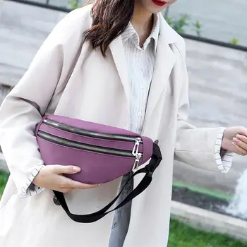 

Durable Waist Packs Delicate Design Women Suede Waist Bag Classic Shoulder Messenger Bag Pure Color Chest Belt Purse