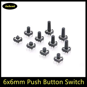 

1000Pcs 6x6mm Panel PCB Momentary Tactile Tact Mini Push Button Switch DIP 4pin 6x6x4.3mm/5/6/7/8/9/10/11/12/13mm