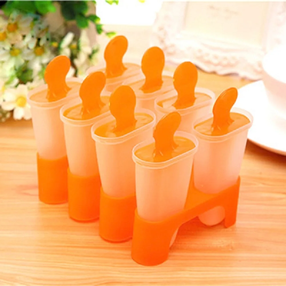 

DIY Ice Cream Tools Cooking Tools Lolly Mould Tray Pan Kitchen Randomly Color 6 Cell Frozen Ice Cube Molds Popsicle Maker