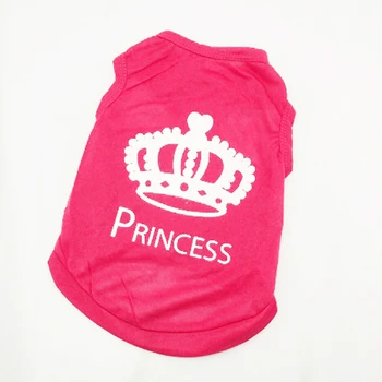 

Pet Dog Vest Clothes T-shirt Cat Puppy Princess Print Crown Shirt Dog Apparel