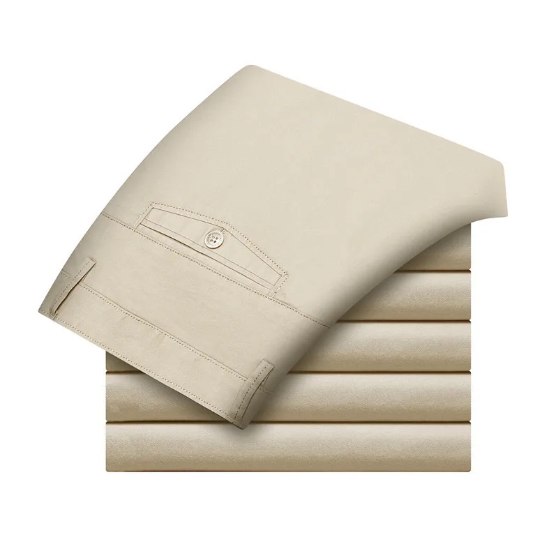 Beige MRMT брендовые Летние Новые повседневные мужские брюки с высокой талией, мужские хлопковые тонкие прямые брюки - Цвет: Beige
