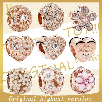

YS100% S925Beads high version, high quality 1:1 original "openwork gorgeous light, daisies, love and thanks" Beads781370CZ-78148