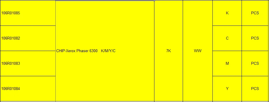 Phaser 6300 тонер-картридж сброс чипа принтера для Xerox цветной лазерный копир 106R01085 106R01082 высокое качество