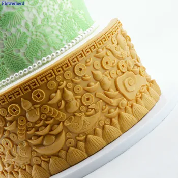 

Gold Ingot Calabash Auspicious Cloud Fondant Cake Silicone Mold DIY Chocolate Mold Birthday Decorating Tools Cake Decoration