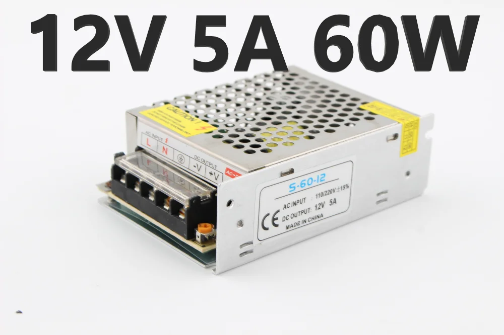 12 В блок питания AC DC 12 В 2A 3A 5A 10A 15A 20A AC DC адаптер 220 до 12 в источник питания 500 Вт 220 в 12 В светодиодный трансформатор - Цвет: 12V 5A 60W