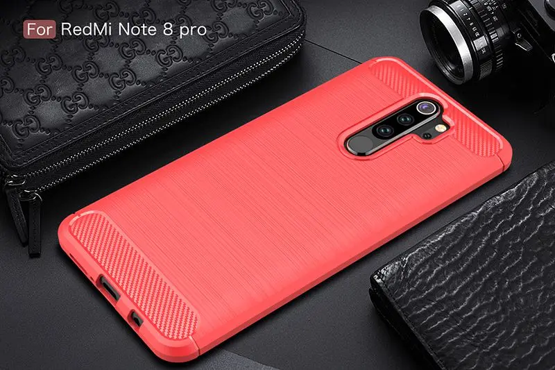 Силиконовый мягкий чехол для Xaomi Redmi Note 8 Pro Чехол из углеродного волокна для Xiaomi Redmi 7 A S2 Note 7 K20 Pro матовый чехол - Цвет: red