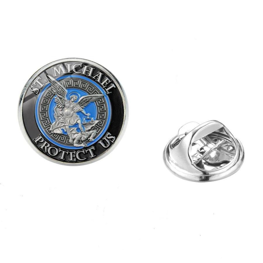 Style 8 SIAN Archangel St. Michel защитите меня, святой щит, брошь, амулет, символ защиты, стеклянный купол, нержавеющая сталь, броши булавки на лацкан - Окраска металла: Style 8