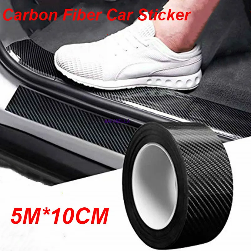 3d наклейка для автомобиля из углеродного волокна 5 м защитная полоса сделай сам наклейки на порог боковое