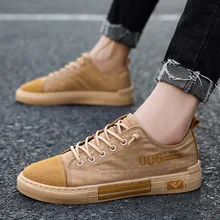 Швейная классическая мужская парусиновая повседневная обувь модная Лоскутная обувь на плоской подошве Вулканизированная Обувь На Шнуровке; сезон весна-осень; воздухопроницаемые кроссовки для мальчиков