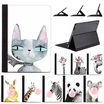 

Cute Animal Rabbit Cat Panda PU Leather Stand Case Cover For Apple iPad Air 2 3 9.7" 5th 6th Generation 10.5" 2017 2019 MINI 4 5