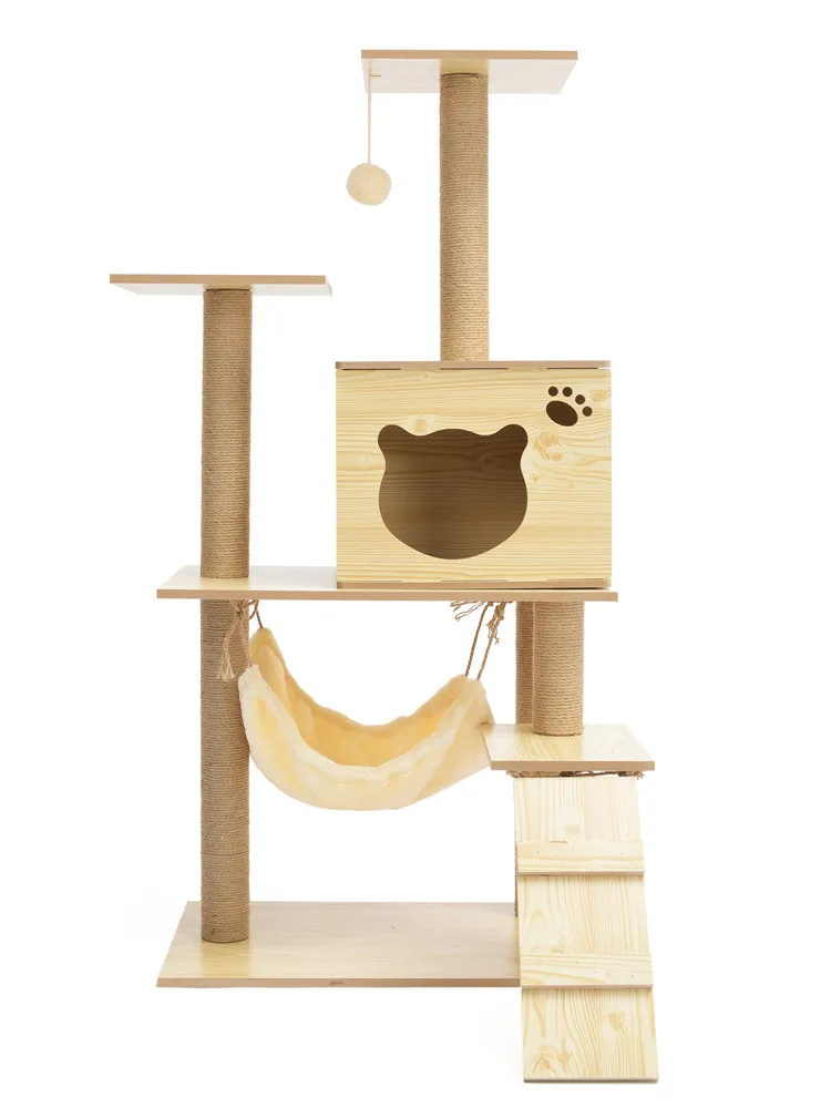 Imitation Wood Cat Climbing Frame Cat Tree Cat Jumping Platform National Cat Litter Cat Scratching Cat Toy