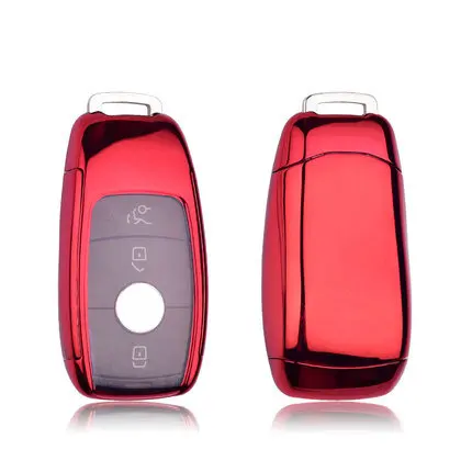 red TPU высокого качества автомобильный брелок для ключей корпус сумка защитный ключ кольцо для Mercedes Benz E Class W213 S класс автомобильные аксессуары - Название цвета: red