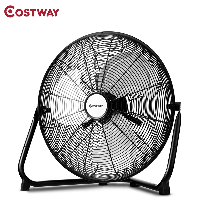 

COSTWAY High Velocity Fan 3-Speed Floor Fan 2 Sizes Durable Powder-coated Steel Construction Adjustable 360 Degree Tilt Fan Head