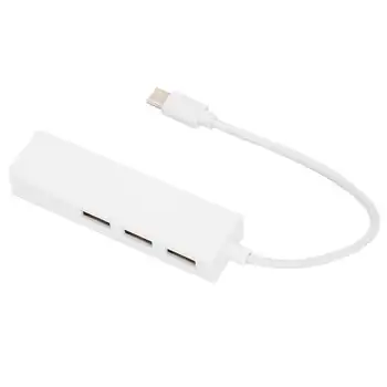 

computer cable manager 3‑Port Hub USB2.0 RJ45 Lan Network Card USB3.1 Type‑C to Ethernet Adapter for OS X /