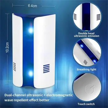 

Ultrasonic ABS Electronic Pest Repeller Mosquito Repellent Effective Portable Anti-Mosquito Device Cockroach Mice Home