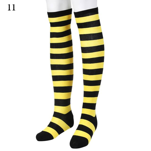 Elastic Over Knee Stripe Stockings Women Warm Fashion Knitted Cotton Cute Long Socks Casual Thigh High 12 Colors