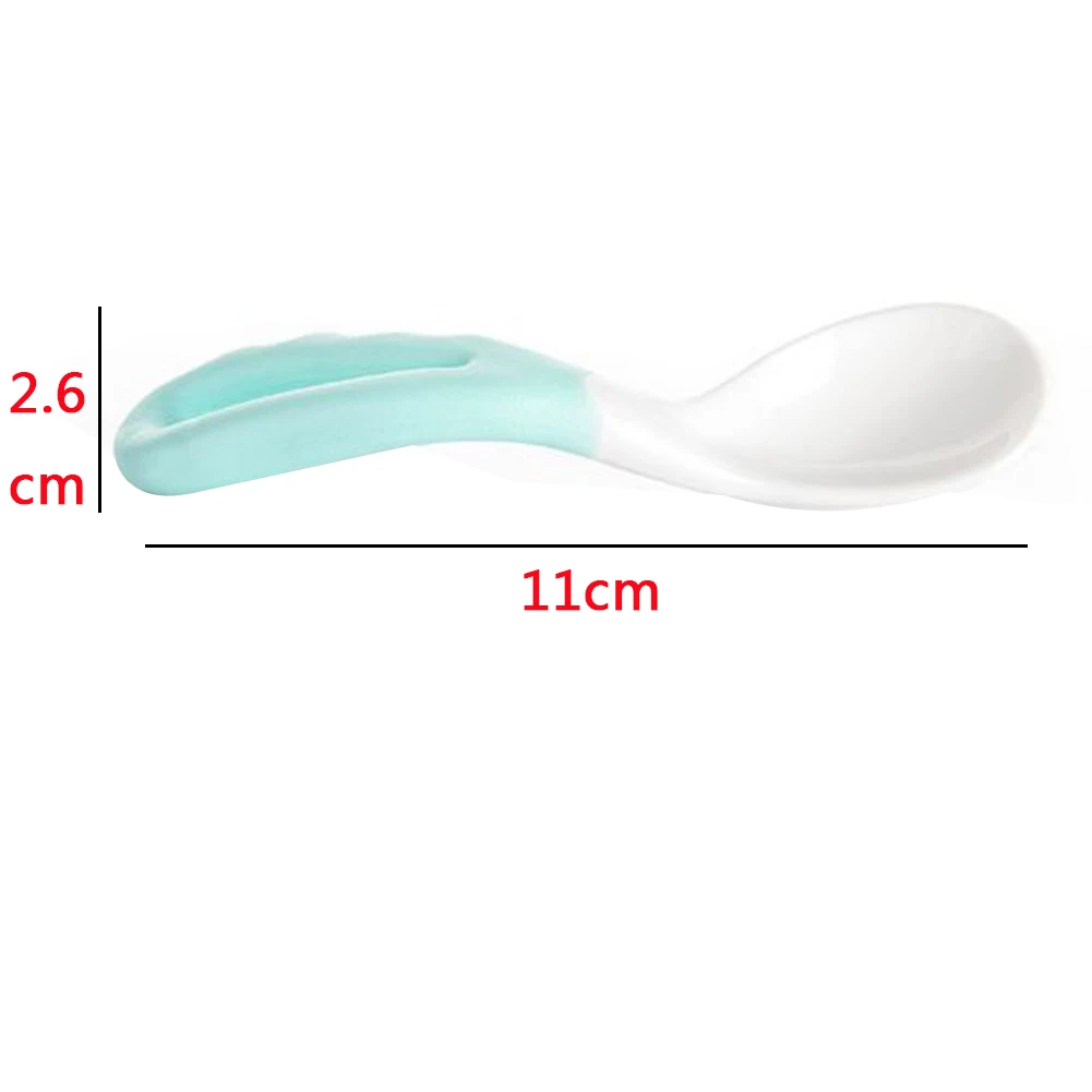 Столовая посуда ложка Вилка детское Кормление PP для малышей изогнутая ручка легко держать