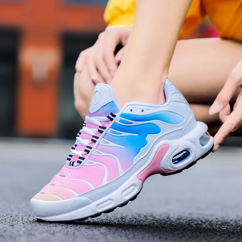 Unisex Lovers Running Shoes Women Tn Plus Size Breathable Cushion Chaussure  Homme Men Sneakers 36-46 - Running Shoes - AliExpress