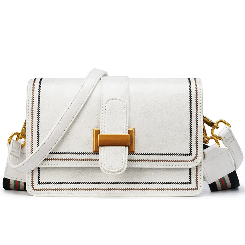 

2019 New Style Autumn And Winter Fashion Oil Wax Cowhide Small Square Shoulder Bag Broadband Women's Crossbody Bag Guangzhou WOM