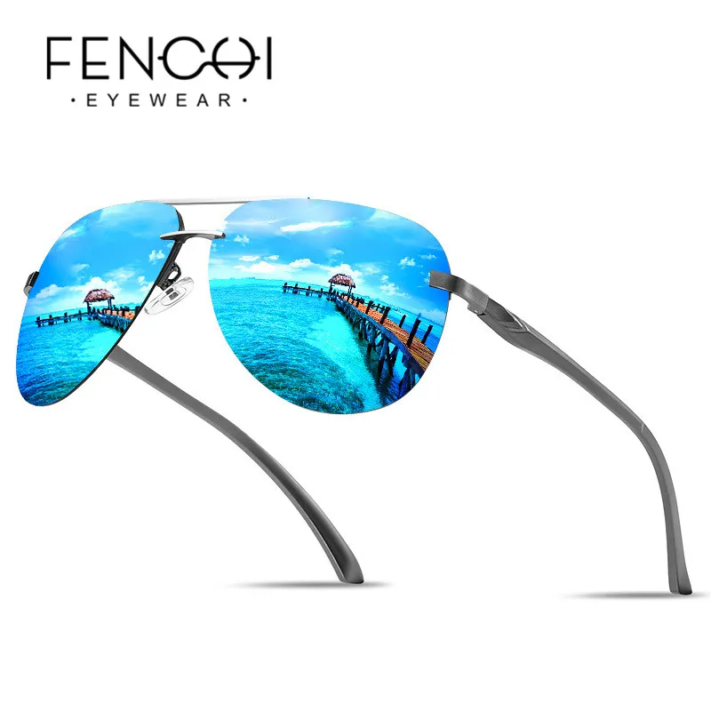 

FENCHI Fashion Men Vintage Aluminum Polarized Sunglasses Classic Brand Sun Glasses Coating Lens Driving Eyewear For Men/Women