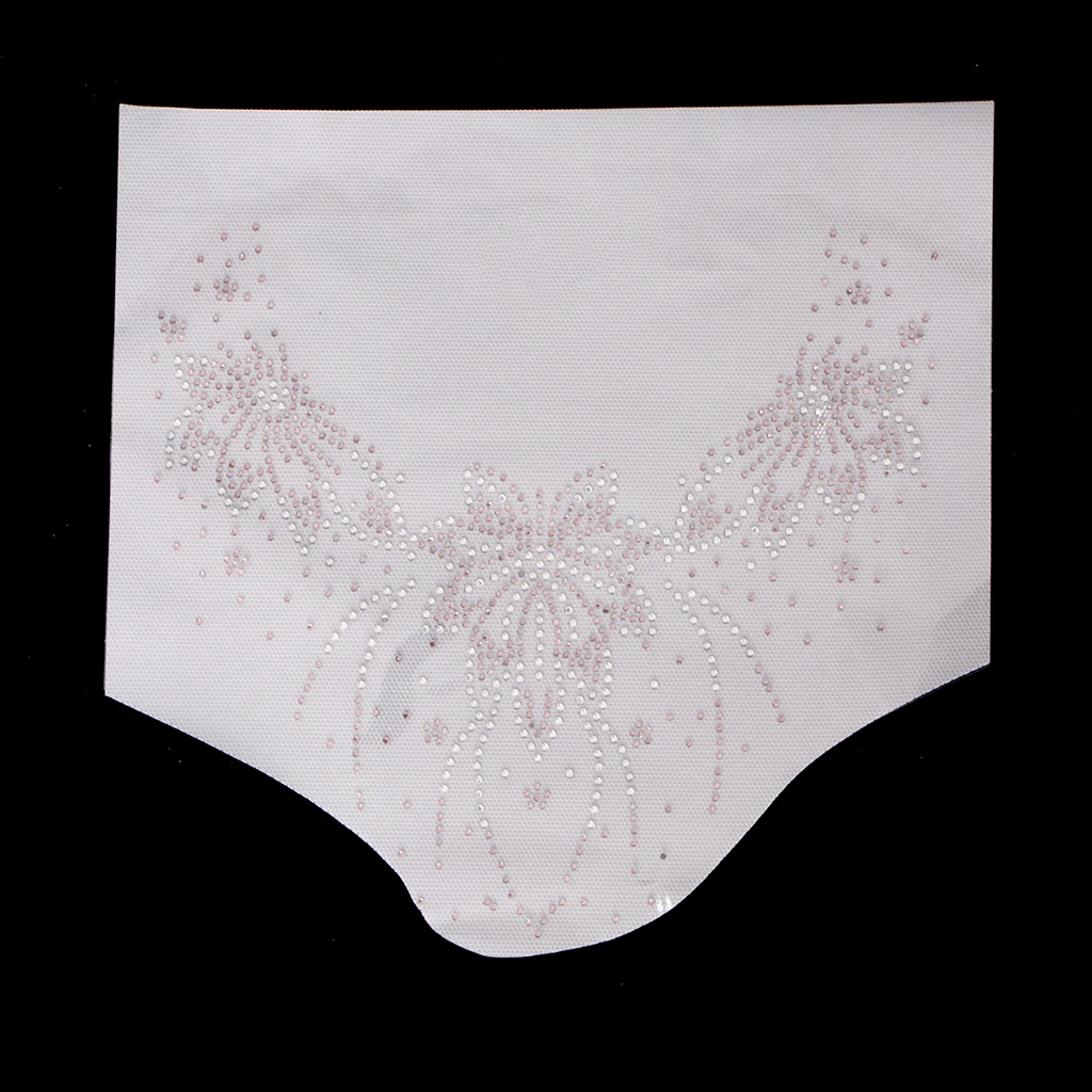 Floral Crystal Rhinestone Hotfix Transfer Iron On Heat Press Motif Appliques Collar Trim DIY