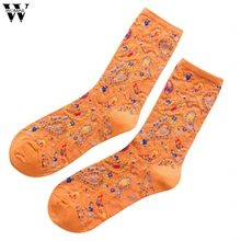 Женские носки с тотем в этническом стиле; стильные носки без пятки с перьями; хлопковые жаккардовые носки с тотем в этническом стиле; носки без пятки с перьями