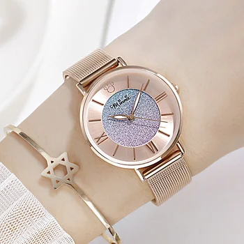 

Watches For Women Mickey Mouse 2020 Casual Fashionable Quartz Watch Romantic Starry Sky With Diamond Disney Light Luxury Watches