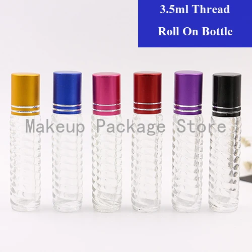 

10/20/30/50pcs 3.5ml Empty Clear Glass Roll on Bottles Roller Balls Essential Oil Tube Fragrance Aromatherapy Perfumes Lip Balms