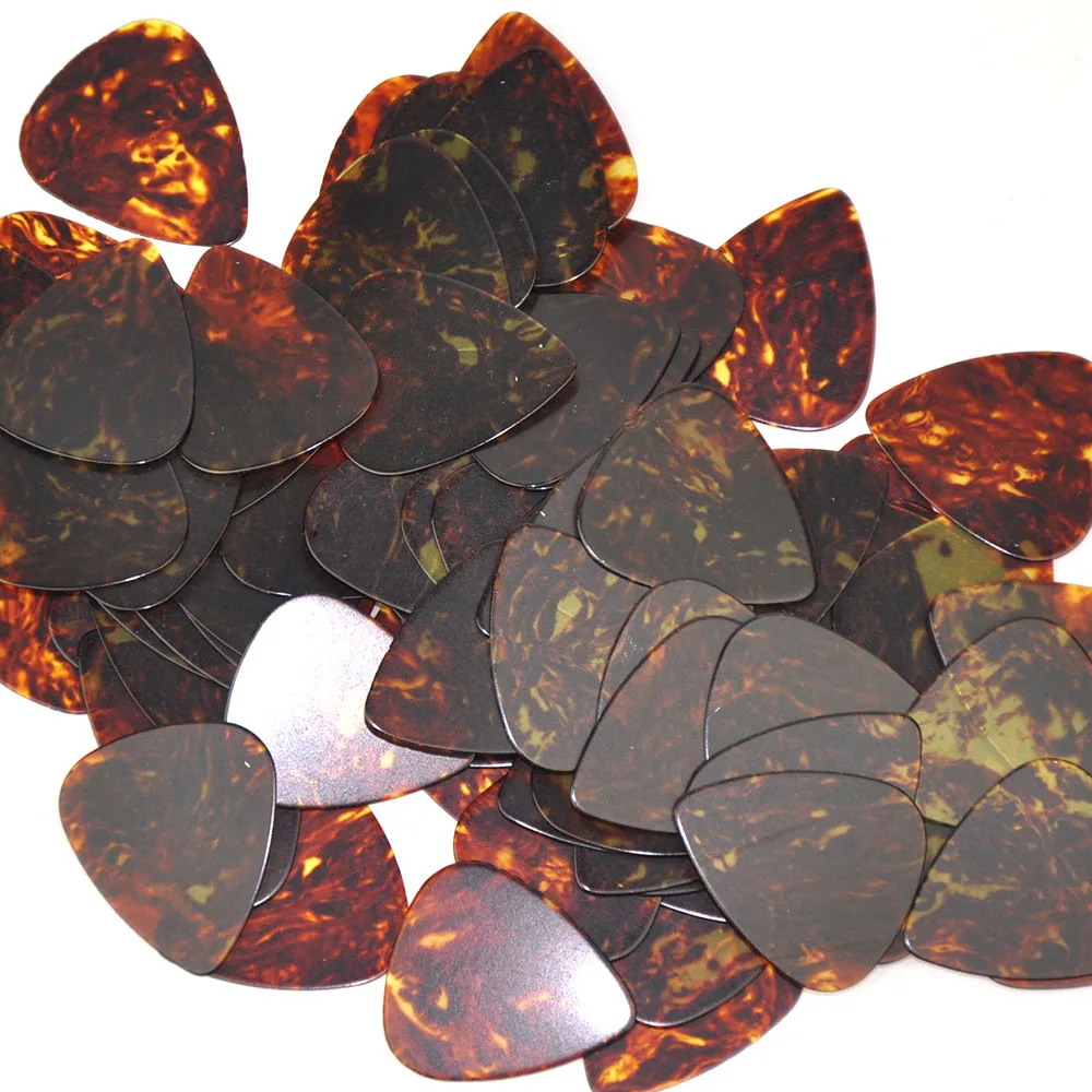 100pcs/lot Thin 0.46mm Celluloid Guitar Picks Plectrums Brown Turtle Tortoise