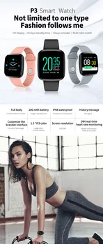 

2020 New Smartwatch P3 Bluetooth Smart Watch Men Women Kids Blood Pressure Waterproof IOS and Android TPU Sport Watch