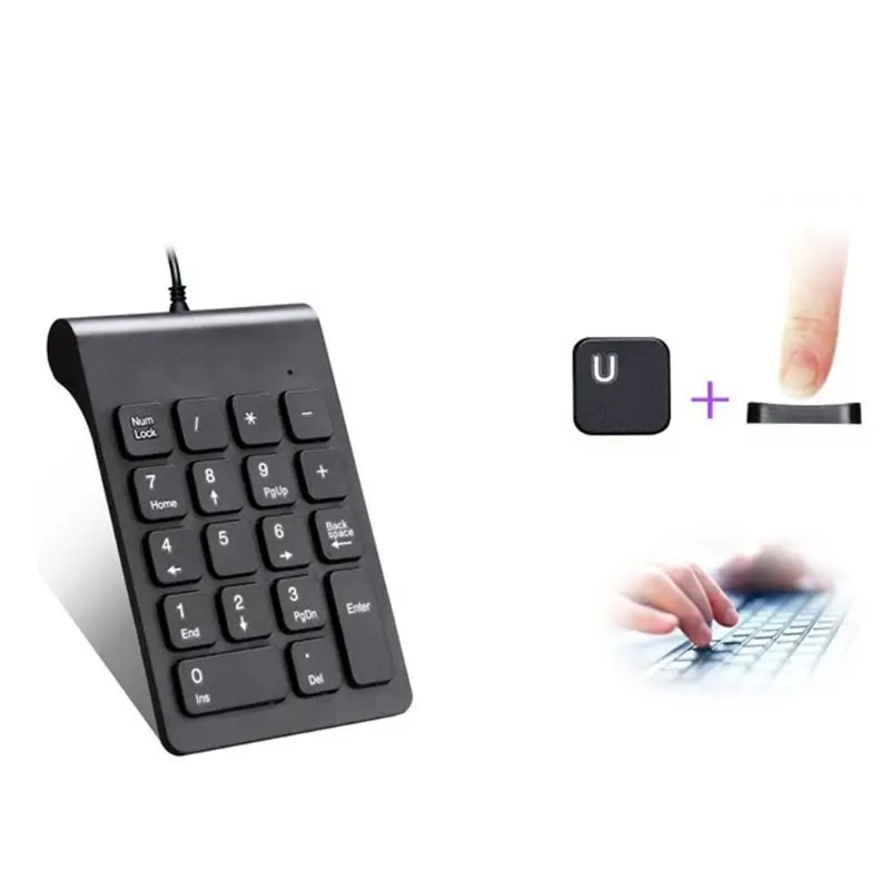 Mini Digital 18 key Numeric Keypad Numpad Number Pad Accounting Teller Keyboard AXYF 4