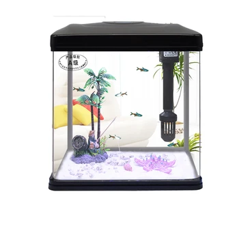 

Aquarium Desktop Creative Goldfish Cylinder HD Glass Mini Small Landscape Breeding Box Wall Fish Bowl