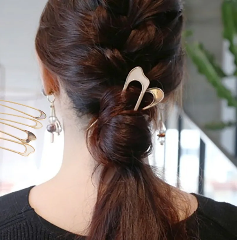 

Japan Minimalist Alloy Metal Conch Shell Hair Sticks For Women Girl Hairclip Tools Bun Maker Hairpins Headwear