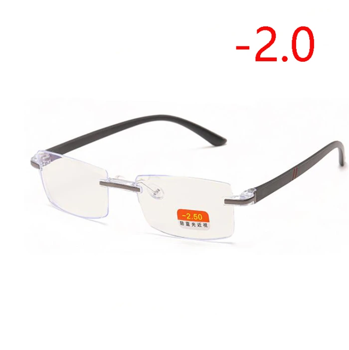 Роскошные Алмазные очки для близоруких мужчин без оправы с коротким зрением-1-1,5-2-2,5-3-3,5-4,0 - Цвет оправы: Myopia 200