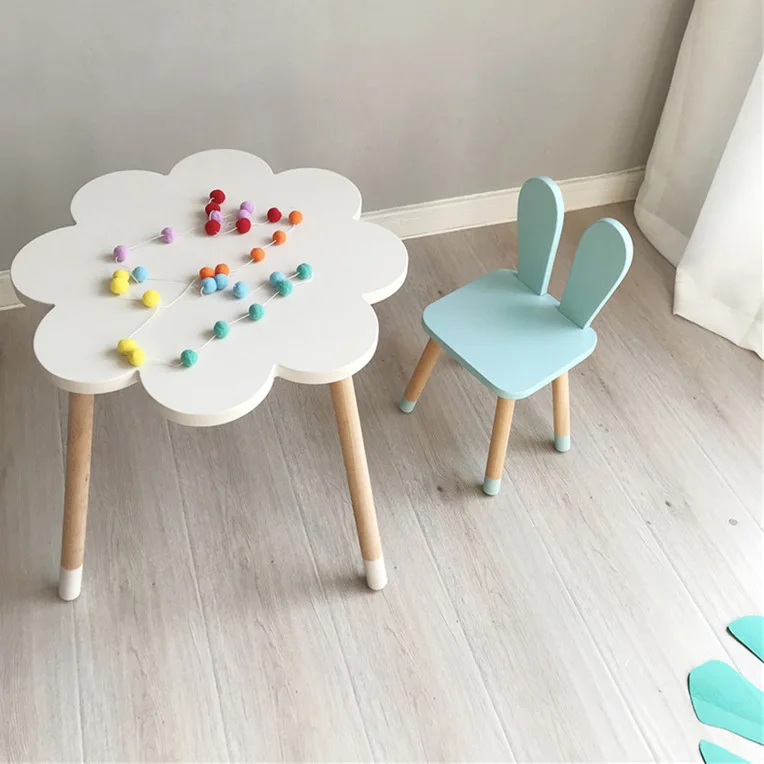 Hot Nordic style wood desk chair for kids cute children furniture high quality beech wood kids room furniture rabbit ear design Hot Nordic style wood desk chair for kids cute children furniture high quality beech wood kids room furniture rabbit ear design