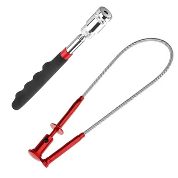 

Claw Pick Up Tool Magnetic Grab Alloy Bendable Kitchens Garages Garbage 2PCS LED Light Pick Up Tool Grabber