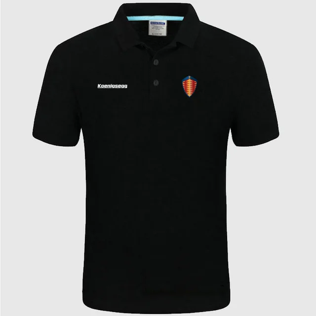 High quality Koenigsegg logo Polo classic brand Men Polo Shirt Men Casual solid Short Sleeve cotton polos r r