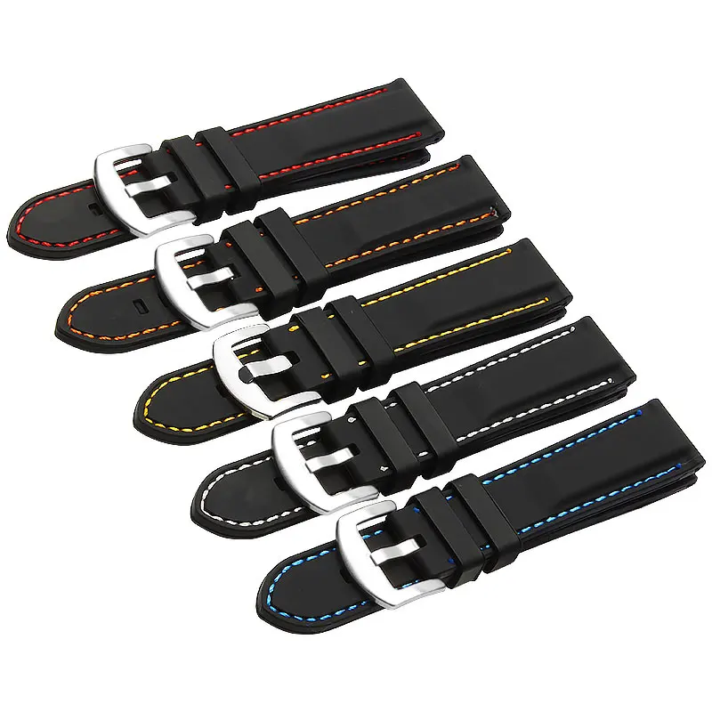 

20 22 24 26mm waterproof watch strap rubber watch strap for timex fossil citizen Watch accessories Outdoor sports watch strap