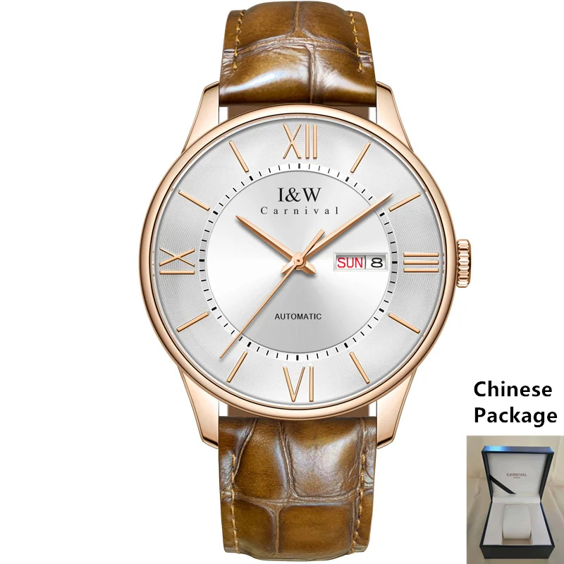 MIYOTA automatic watch men sapphire Luxury brand Carnival Mechanical Men Watches waterproof relogio masculino relojes hombre2019 - Цвет: Gold whit C8515C l