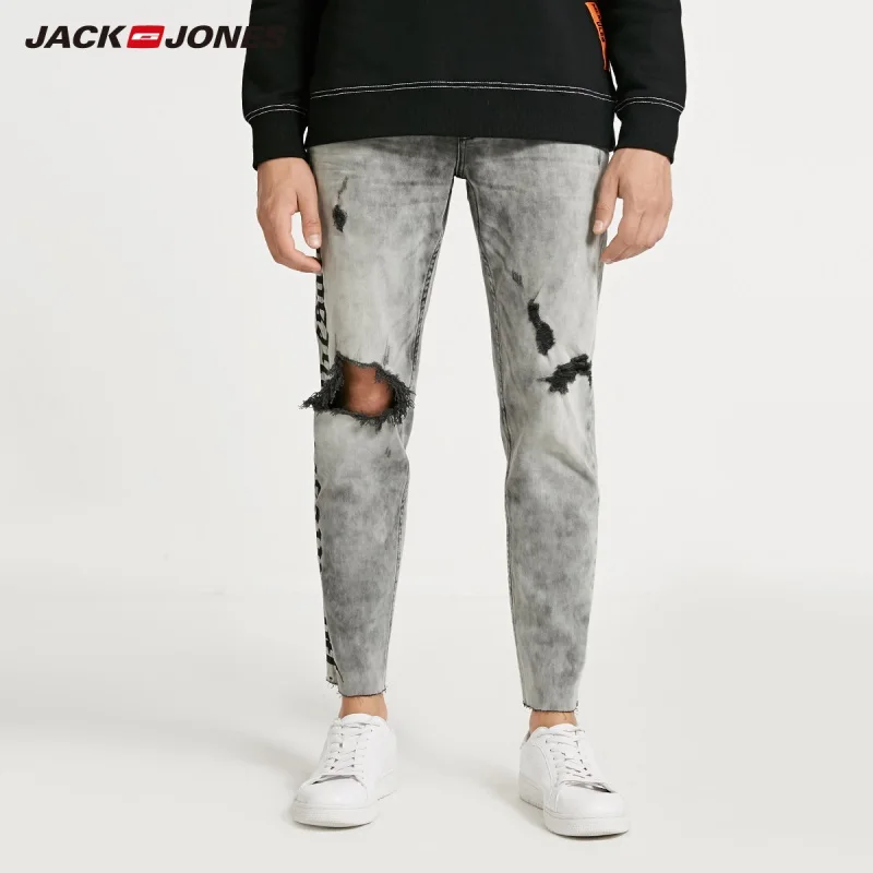 JackJones осенние мужские стильные потертые винтажные повседневные джинсы 218332605