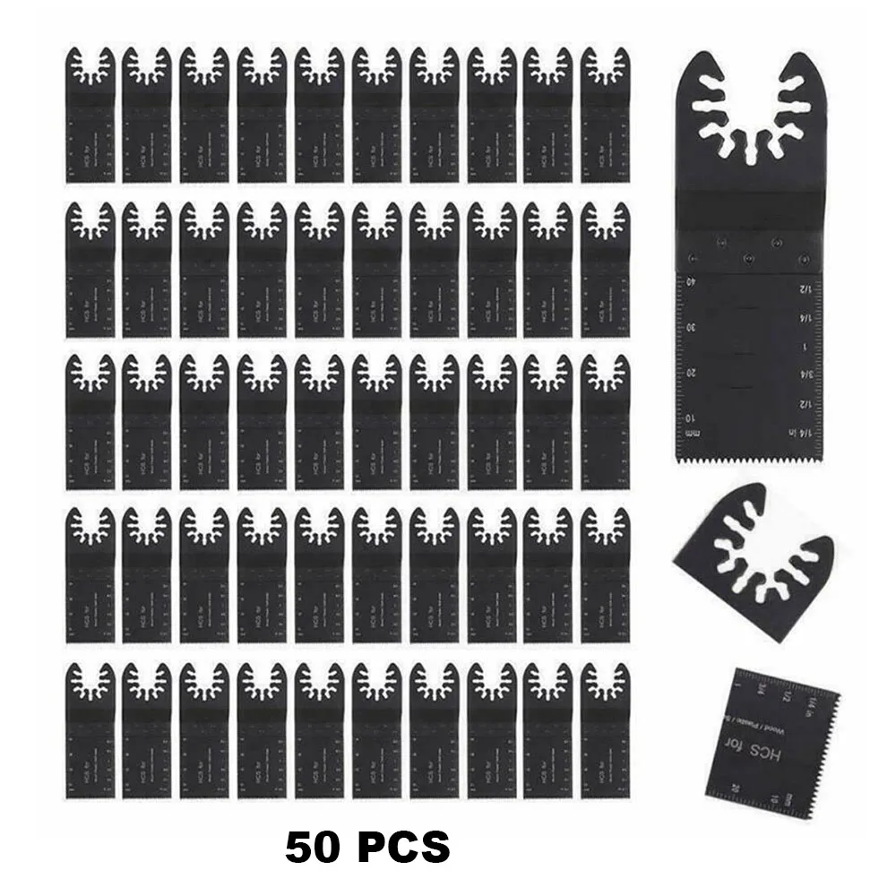 

50pcs/Set Universal Oscillating Saw Blades Set Multi Tool Black Cutting Finishing Discs Hand And Power Tool Accessories