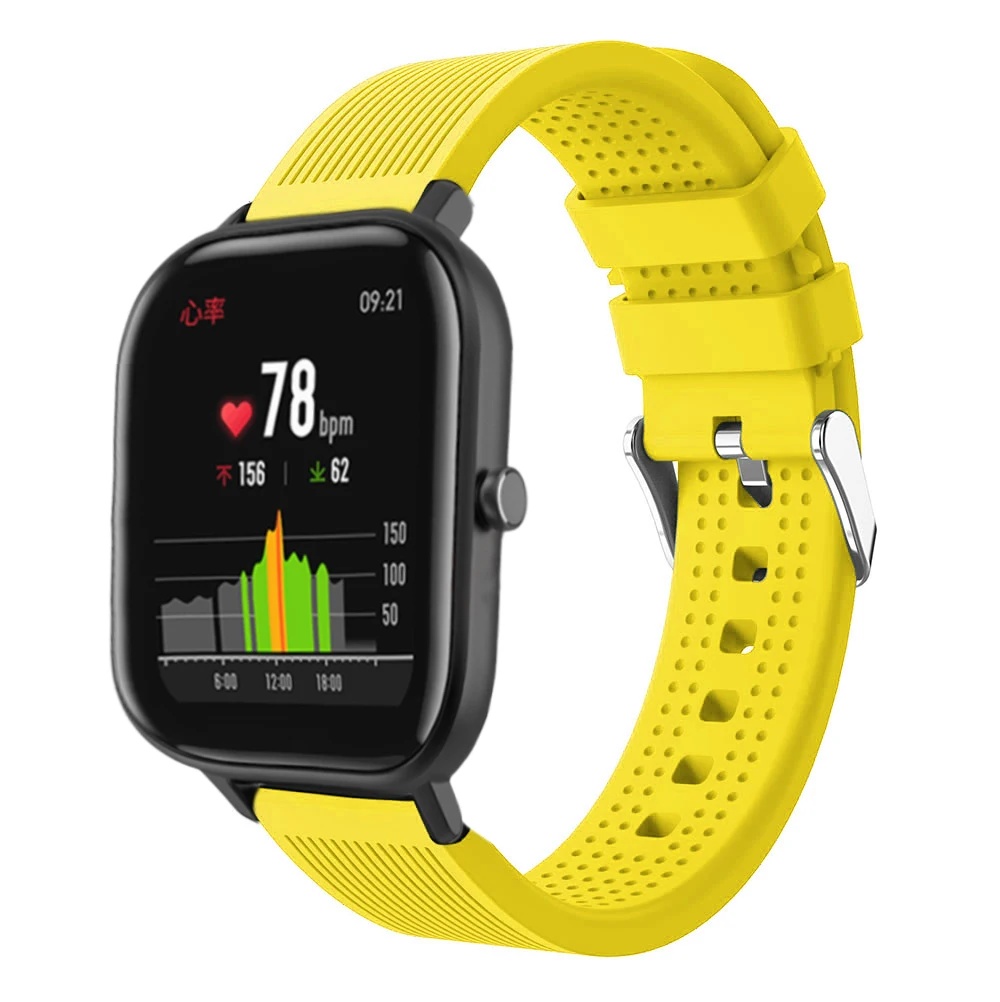 20 мм спортивный силиконовый ремешок для Xiaomi Huami Amazfit GTS/GTR 42 мм/Bip Lite Смарт часы браслет