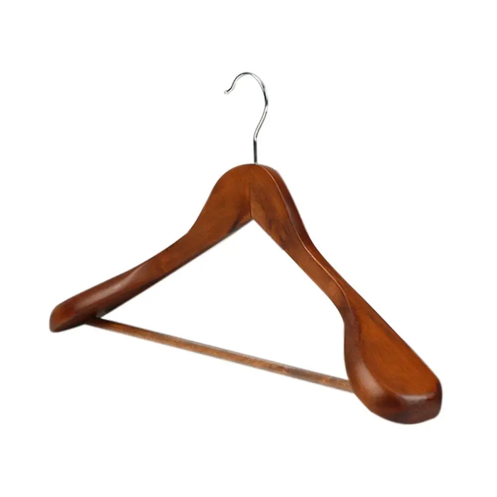 Винтажные высококачественные широкие плечики деревянные вешалки для пальто-твердая деревянная вешалка для костюмов - Цвет: E